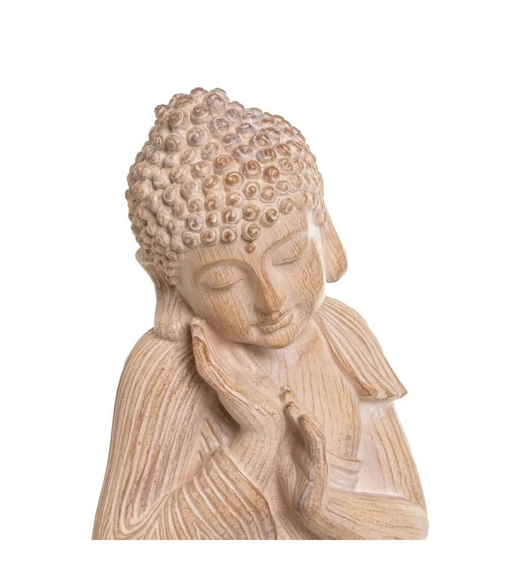 Dcasa Figura Buda Oriental Decorativo De Resina Efecto Rozado Y Envejecido