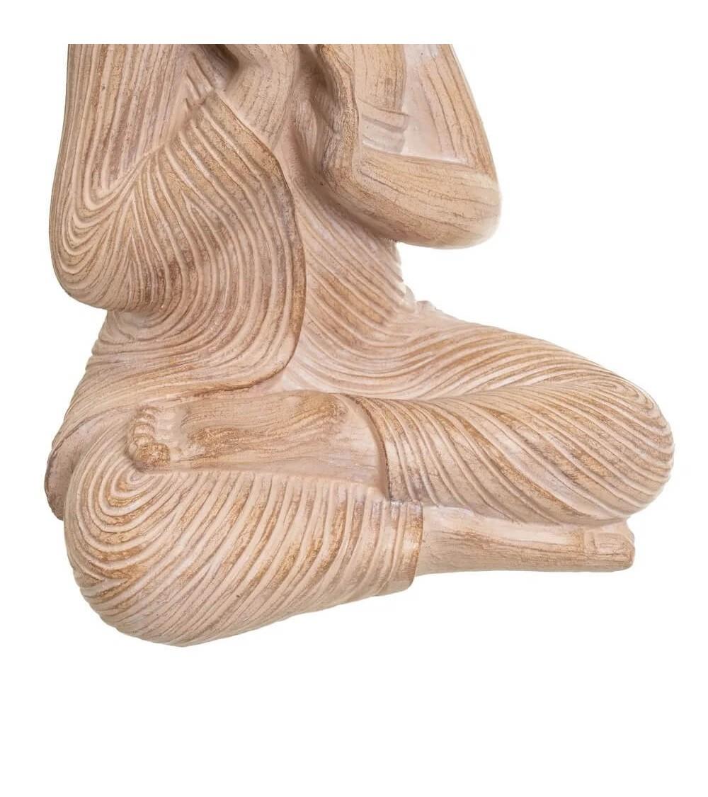 Dcasa Figura Buda Oriental Decorativo De Resina Efecto Rozado Y Envejecido