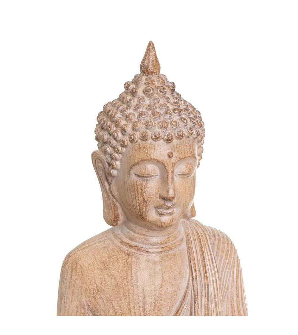 Dcasa Figura Buda Oriental Decorativo De Resina Efecto Rozado Y Envejecido