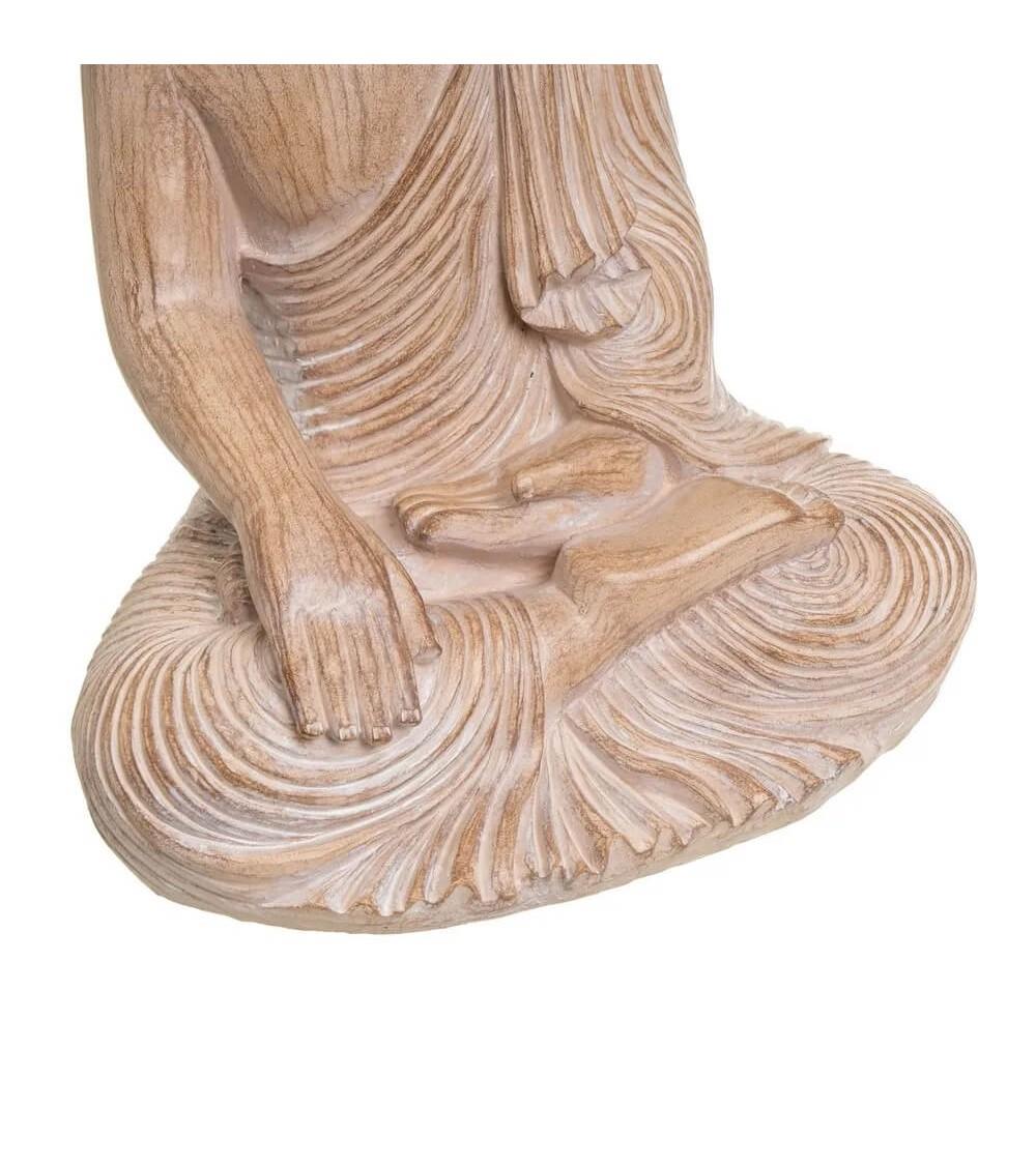 Dcasa Figura Buda Oriental Decorativo De Resina Efecto Rozado Y Envejecido