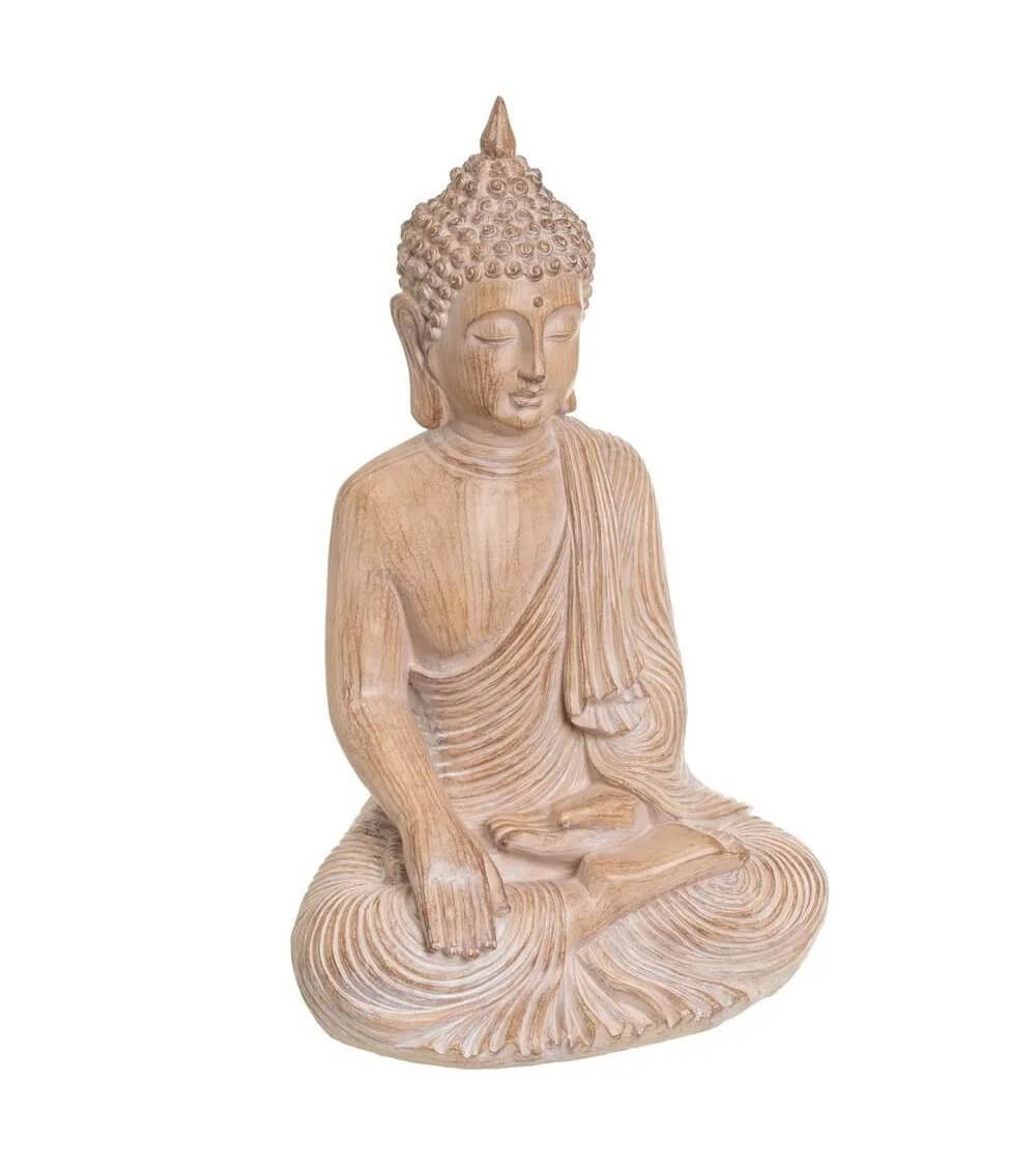 Dcasa Figura buda oriental decorativo de resina efecto rozado y envejecido