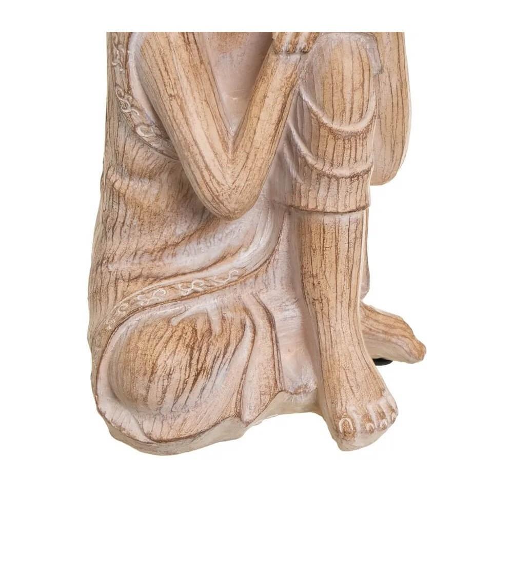 Dcasa Figura Buda Oriental Decorativo De Resina Efecto Rozado Y Envejecido