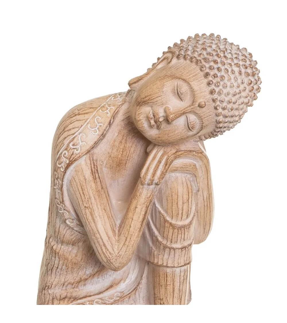 Dcasa Figura Buda Oriental Decorativo De Resina Efecto Rozado Y Envejecido