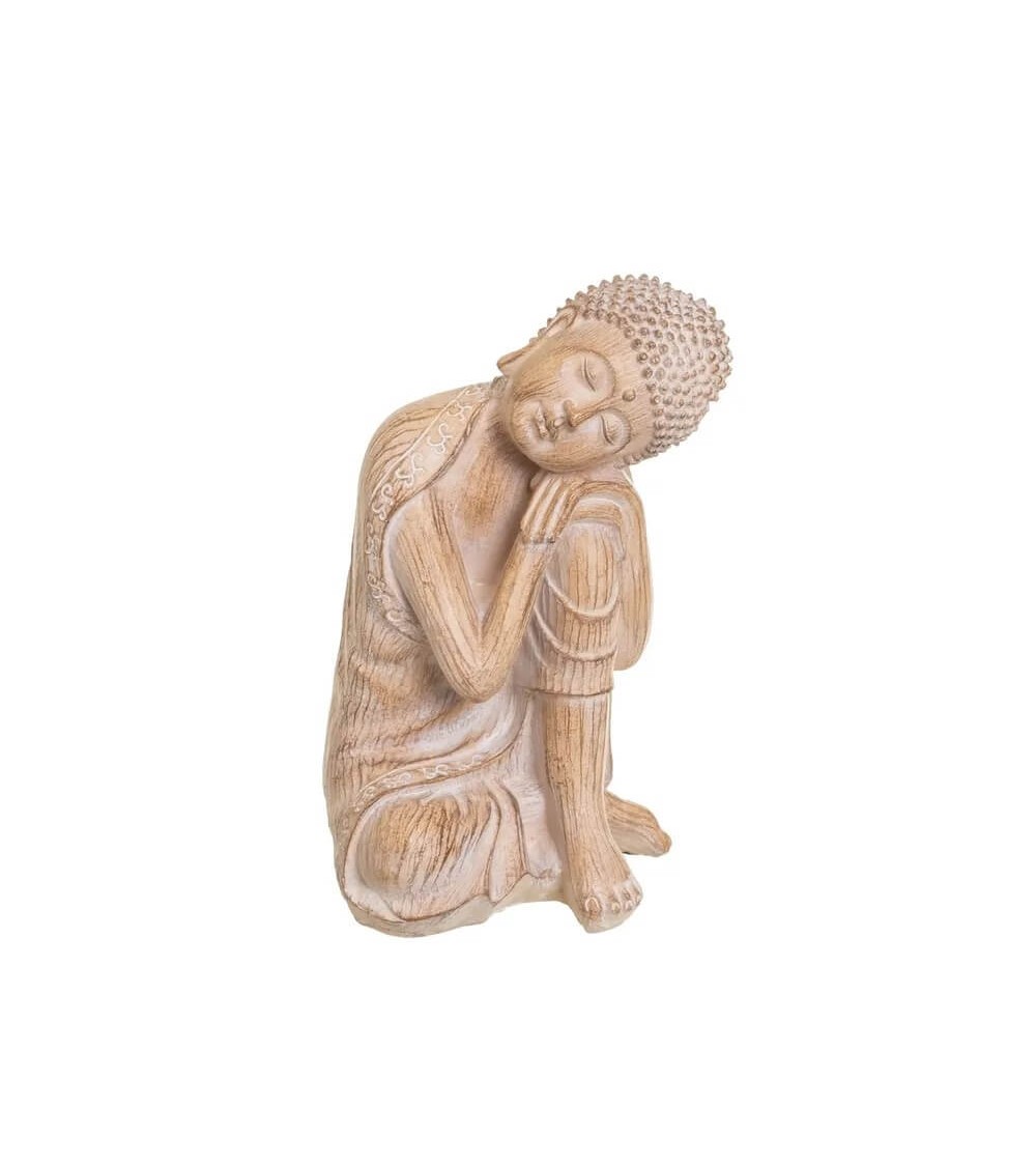 Dcasa Figura buda oriental decorativo de resina efecto rozado y envejecido