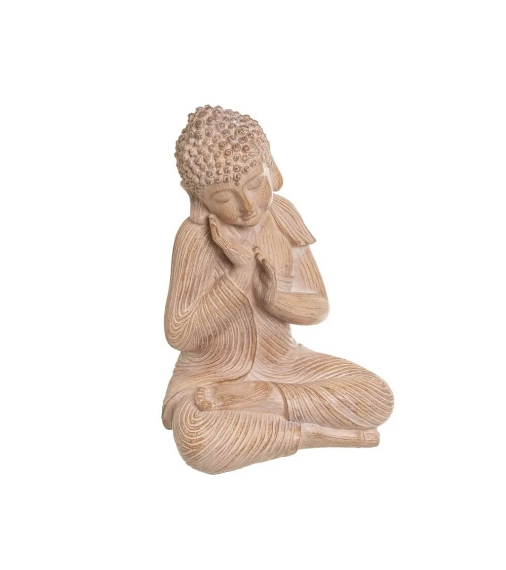 Dcasa Figura buda oriental decorativo de resina efecto rozado y envejecido
