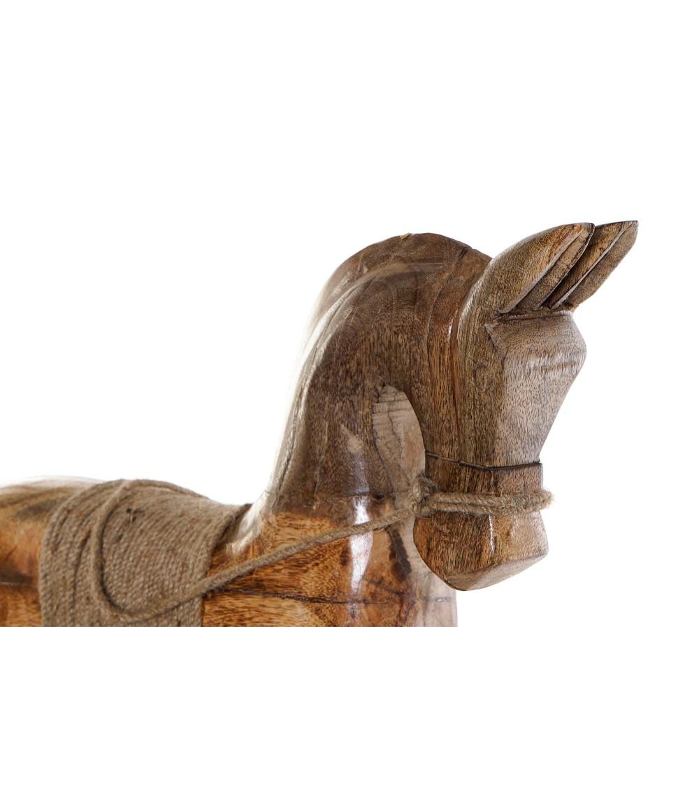 Dcasa Figura Caballo De Madera Natural Colo Marron Claro Para Mesa