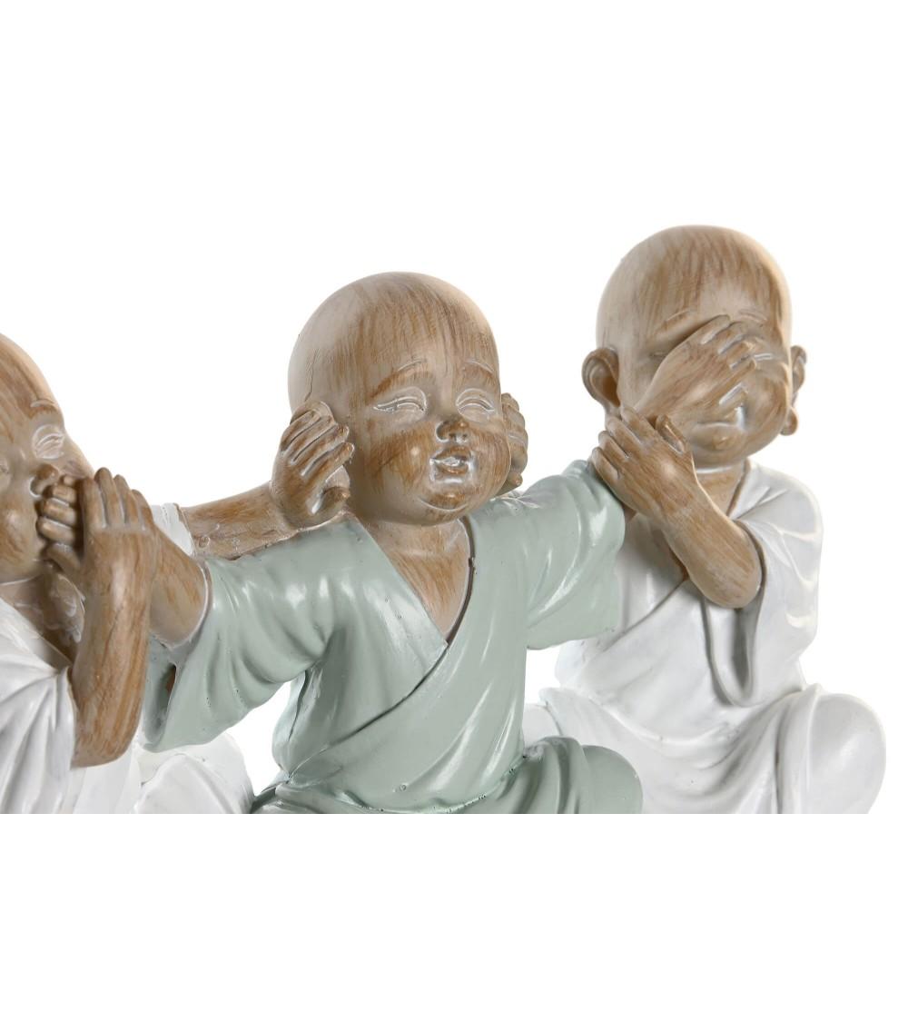 Dcasa Figura De Buda Suerte Sentado Resina Para Decoracion Sobremesa Monjes (ver Oir Callar )