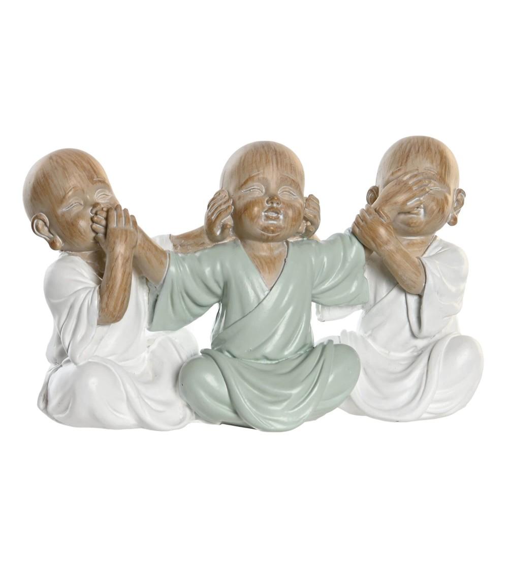 Dcasa Figura de buda suerte sentado resina para decoracion sobremesa monjes (ver oir callar )