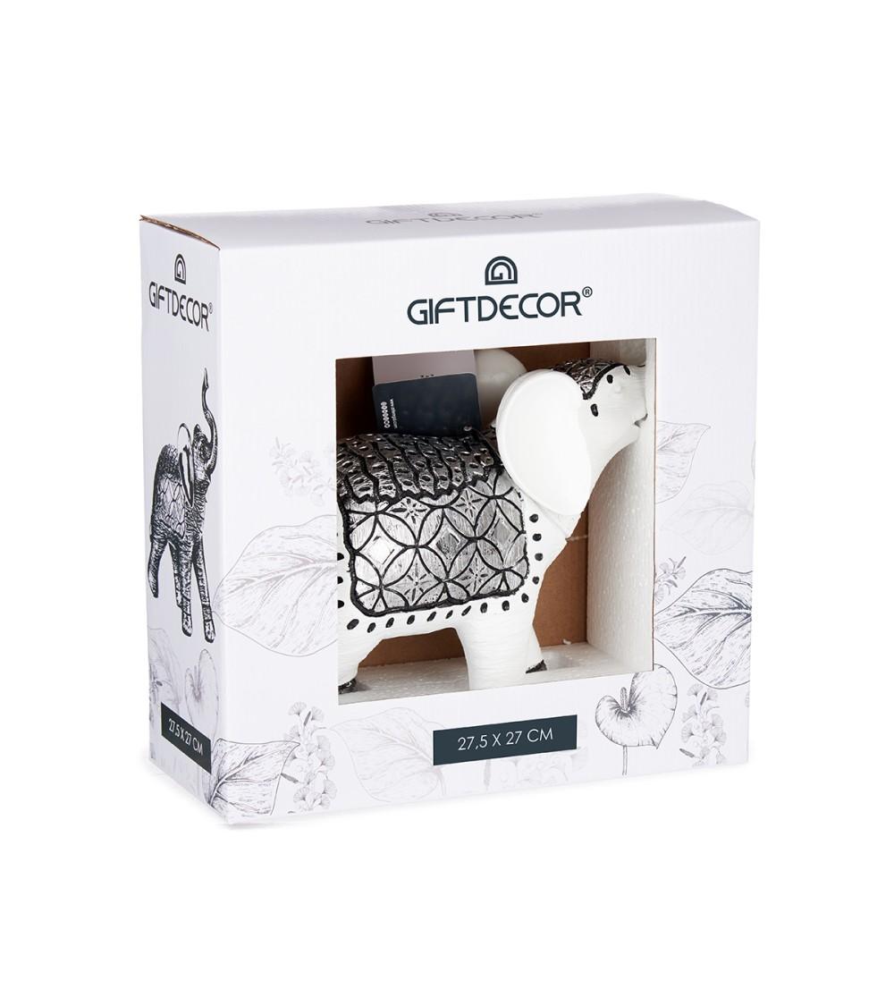 Dcasa Figura De Elefante Resina Suerte Blanco Grande 27 5 Cm