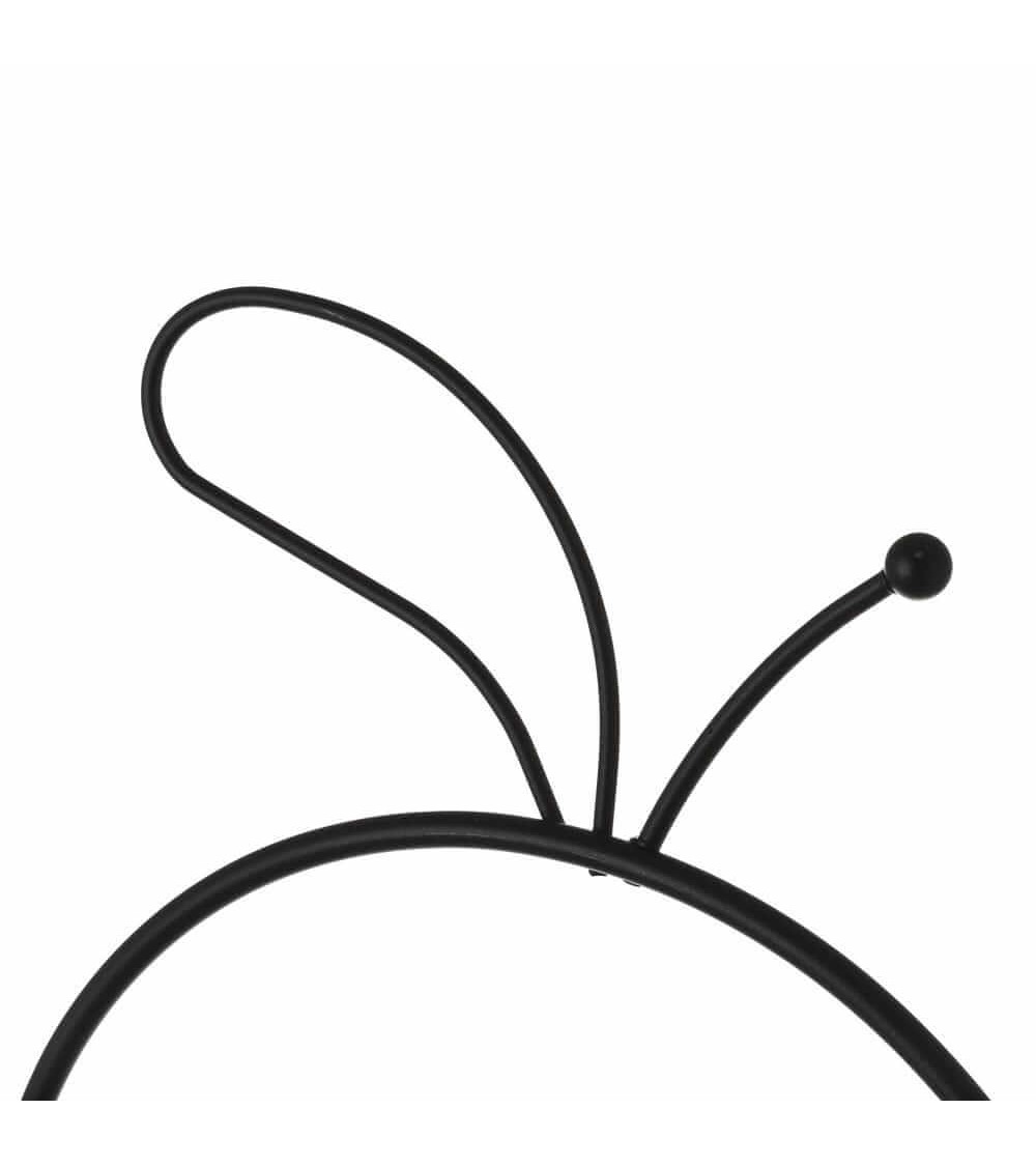 Dcasa Frutero Con 2 Cestas Pera Negro De Metal De 51x27x34 Cm