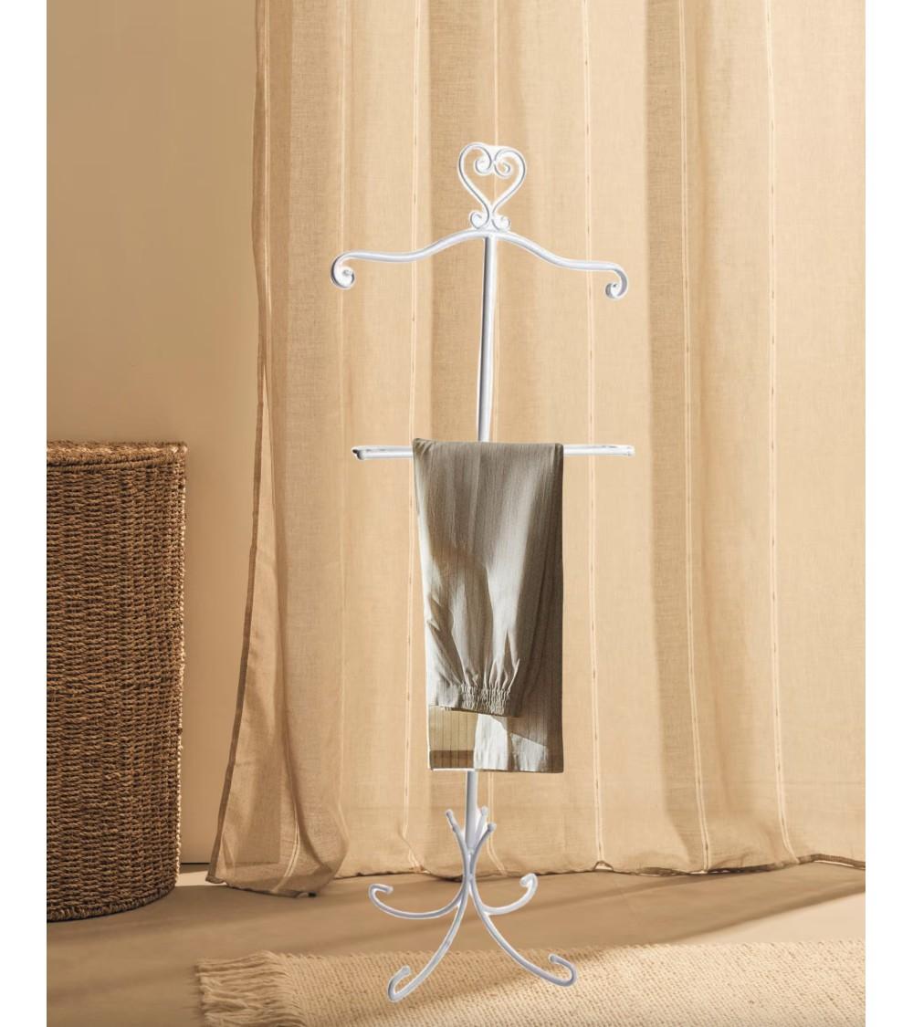 Dcasa Galán De Noche Clasico Blanco Multifuncional Con 2 Perchas O Colgadores Para Ropa
