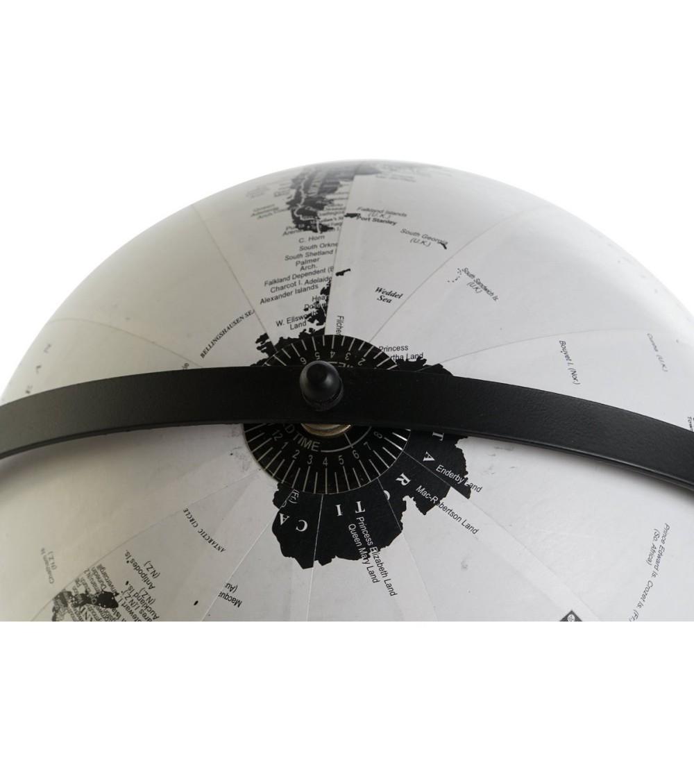 Dcasa Globo Terraqueo Giratorio De Hierro Y Pvc Negro De 24x20x30 Cm