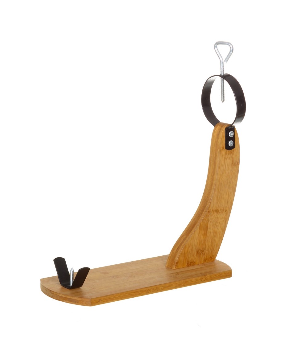 Dcasa Jamonero marrón de bambú natural para mesa cocina de 43x16x46 cm