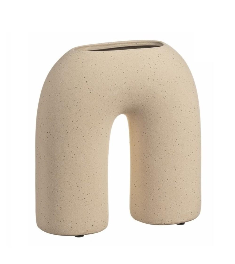 Dcasa Jarrón de cerámica boho mate Dual 19 5x20 5 cm