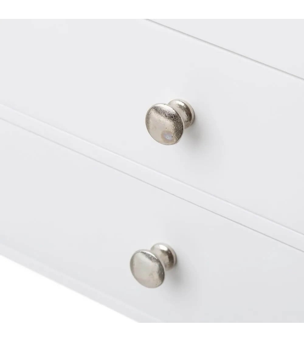 Dcasa Joyero De 2 Cajones De Madera Y Cristal Blanco De 26x14x16 Cm