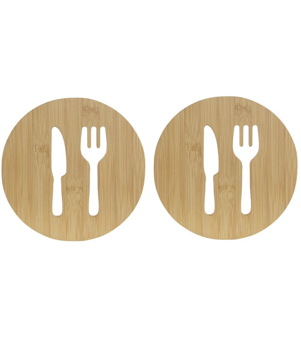 Dcasa Juego De 2 Salvamantel De Bambú Natural Para Cocina De 17 5 Cm