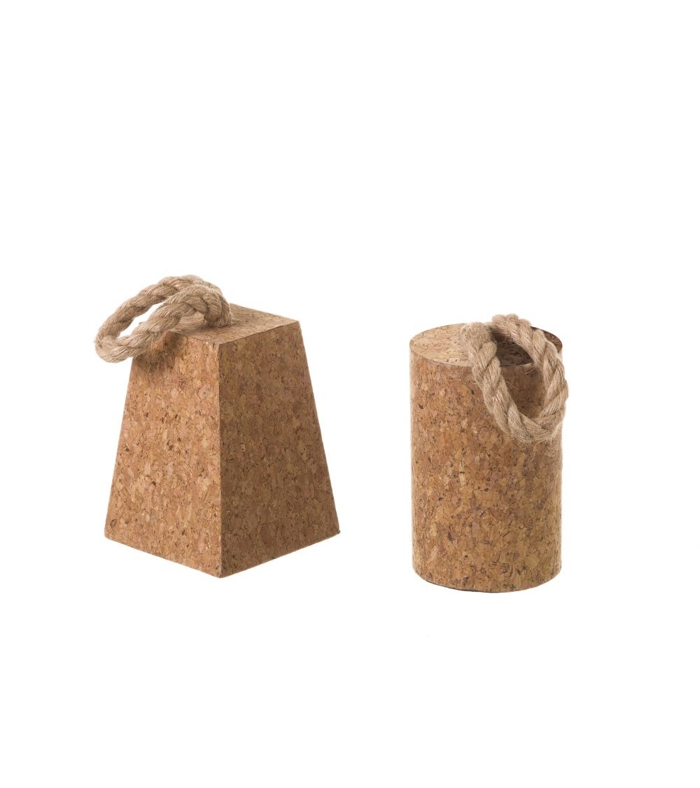 Dcasa Juego De 2 Topes De Puerta Geometrico De Cemento Marron