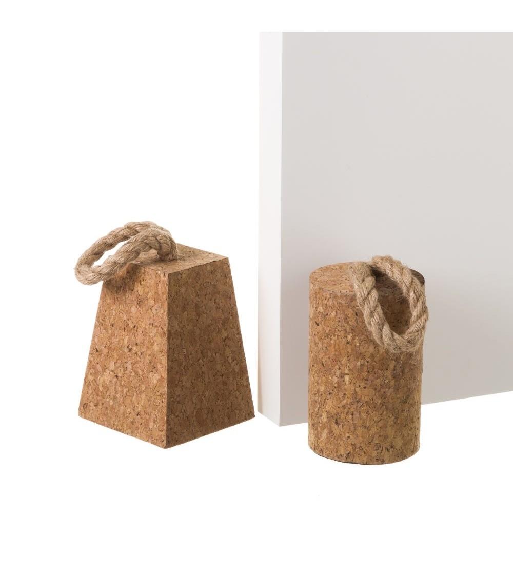 Dcasa Juego de 2 topes de puerta geometrico de cemento marron