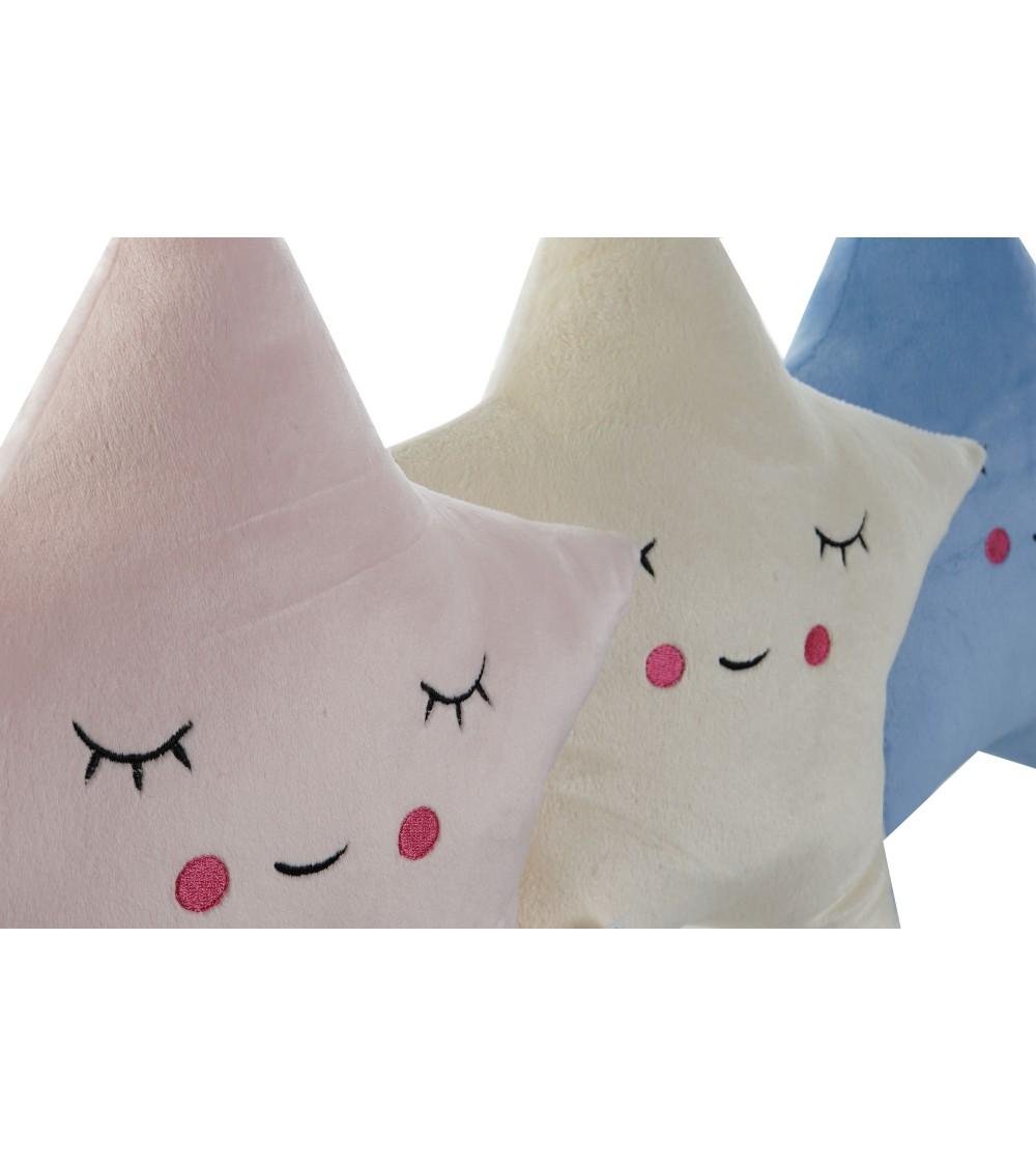 Dcasa Juego De 3 Cojines Relax Extrasuave En Forma De Estrellas Colores