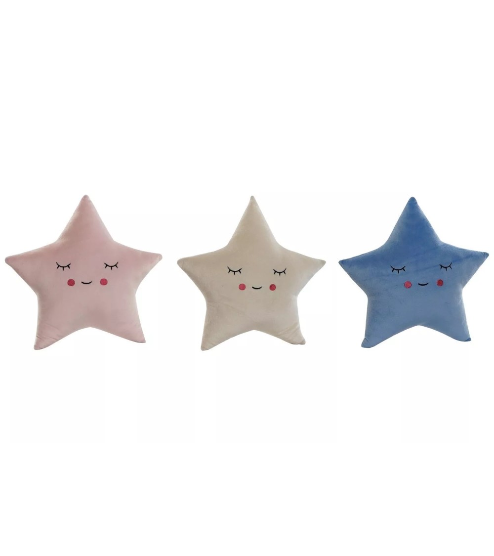 Dcasa Juego de 3 cojines relax extrasuave en forma de estrellas colores