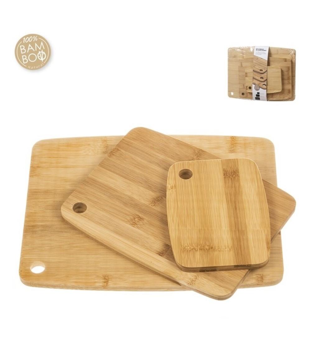 Dcasa Juego De 3 Tablas De Cortar De Bambú Natural Para Cocina