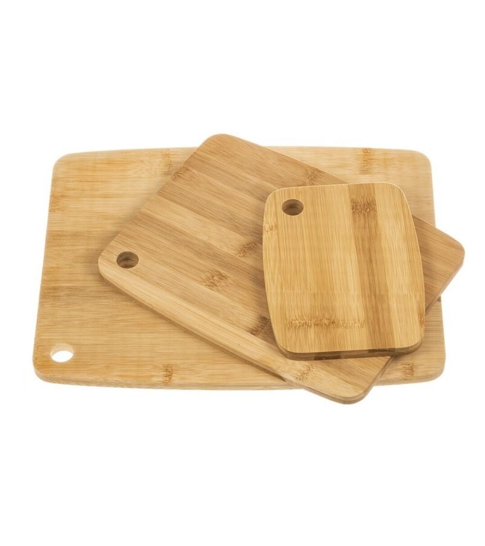 Dcasa Juego de 3 tablas de cortar de bambú natural para cocina