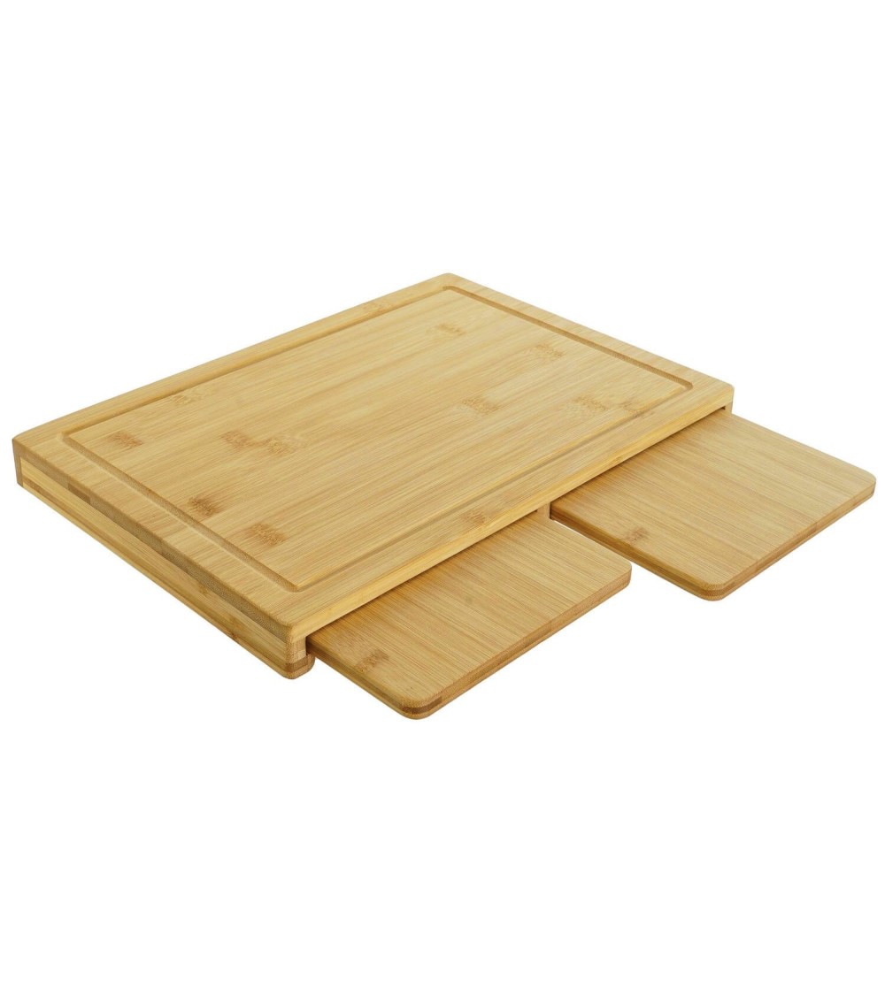 Dcasa Juego de 3 tablas de cortar de bambú natural para cocina 3 en 1