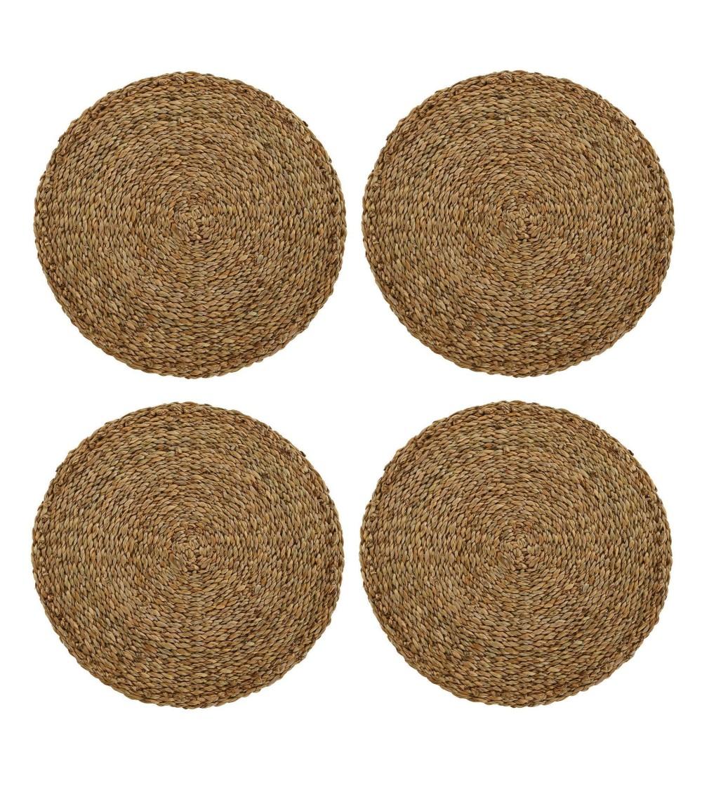 Dcasa Juego de 4 salvamanteles individual de seagrass natural 38 cm
