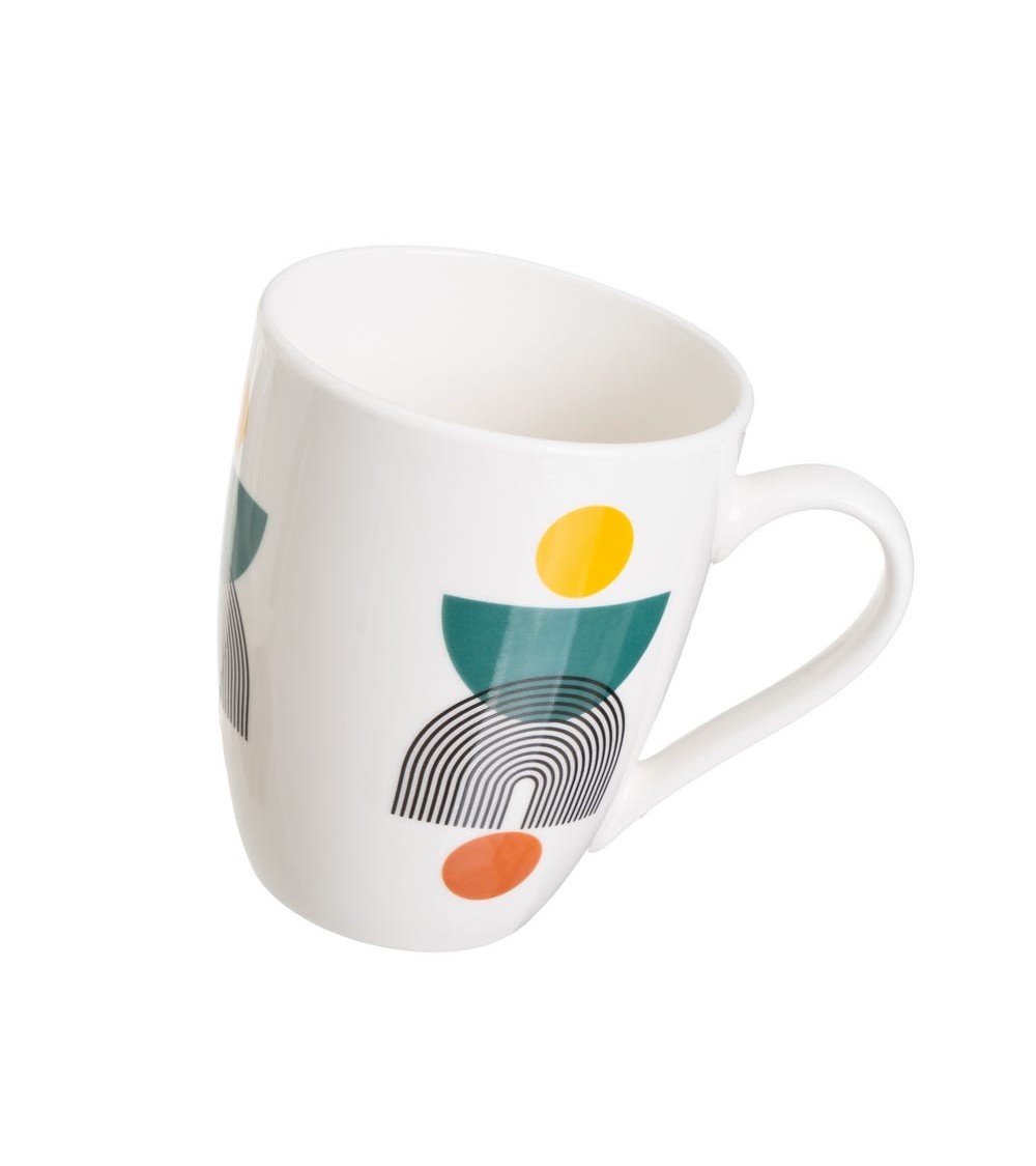 Dcasa Juego De 4 Tazas Mug Colores De Stoneware Arcos De 350 Ml