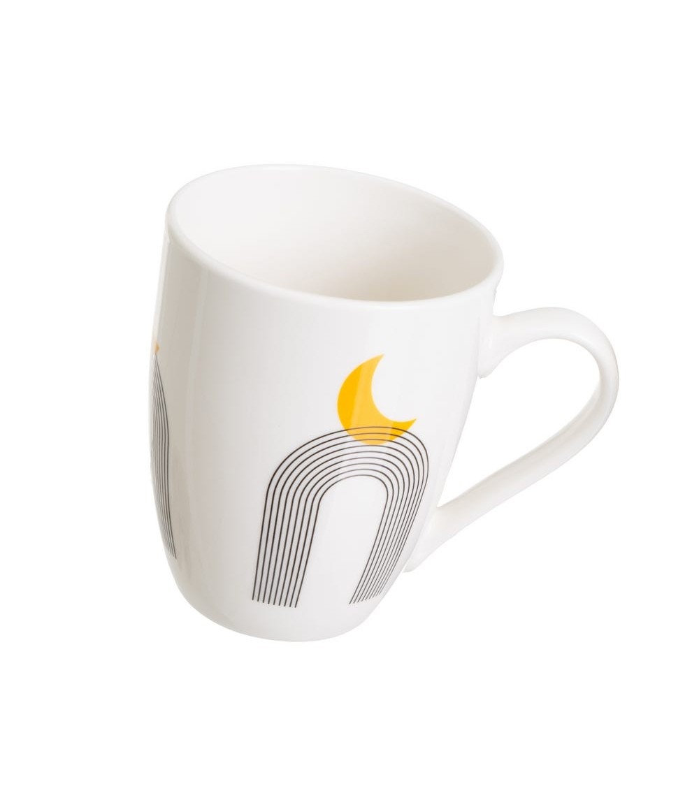 Dcasa Juego De 4 Tazas Mug Colores De Stoneware Arcos De 350 Ml