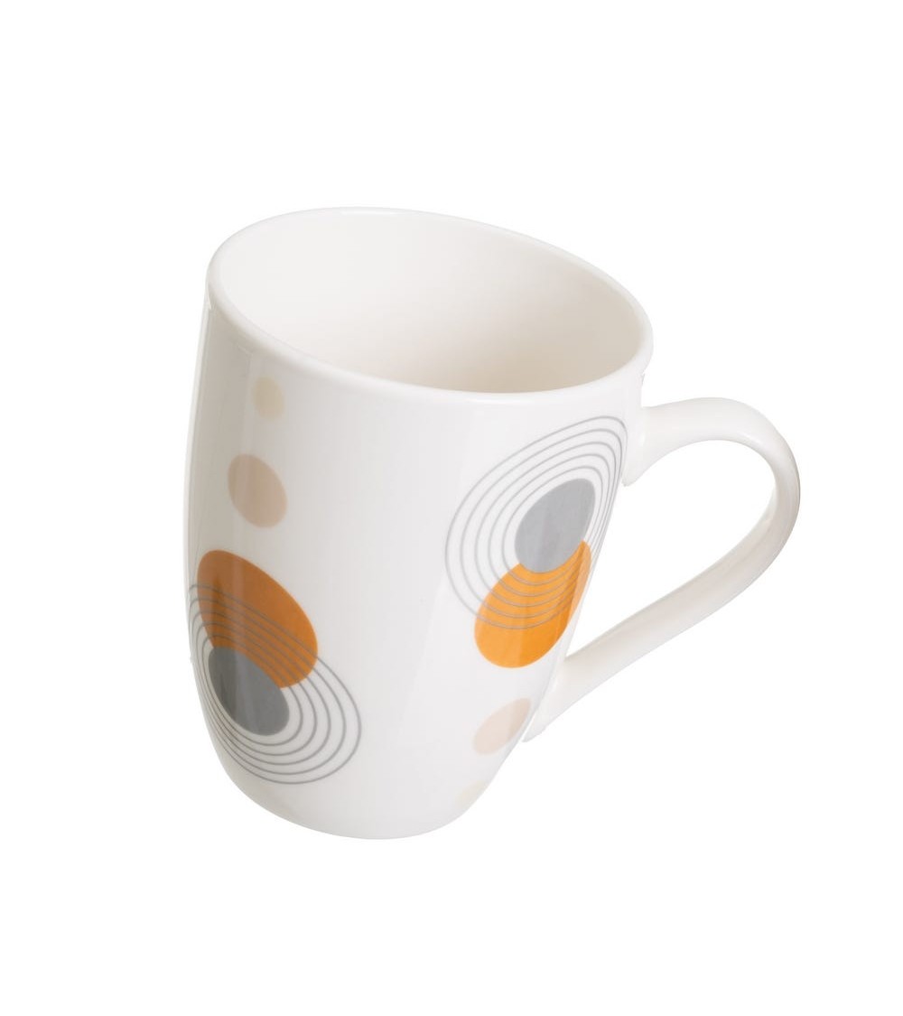 Dcasa Juego De 4 Tazas Mug Colores De Stoneware Atardecer De 350 Ml