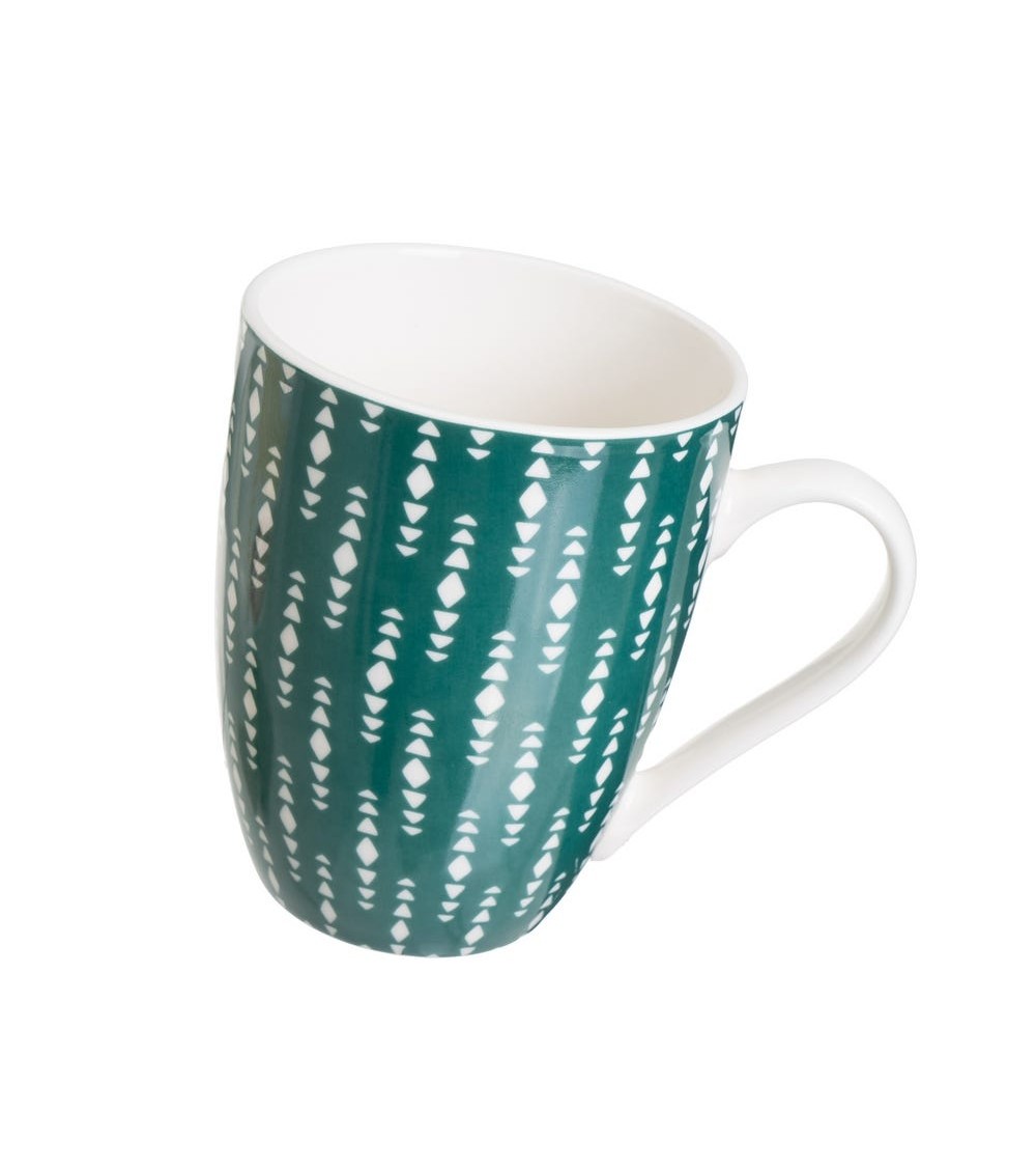 Dcasa Juego De 4 Tazas Mug Colores De Stoneware Hojas Tropical De 350 Ml