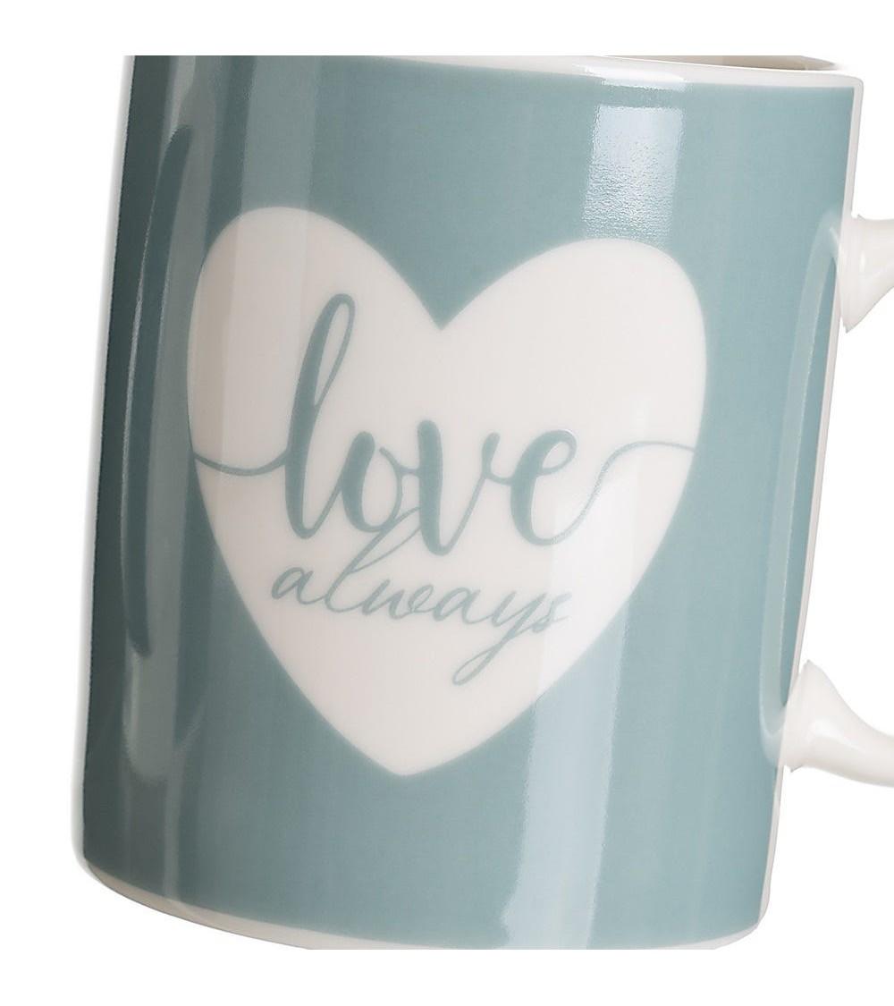 Dcasa Juego De 4 Tazas Mug Combinadas Azules De Cerámica De 340 Ml