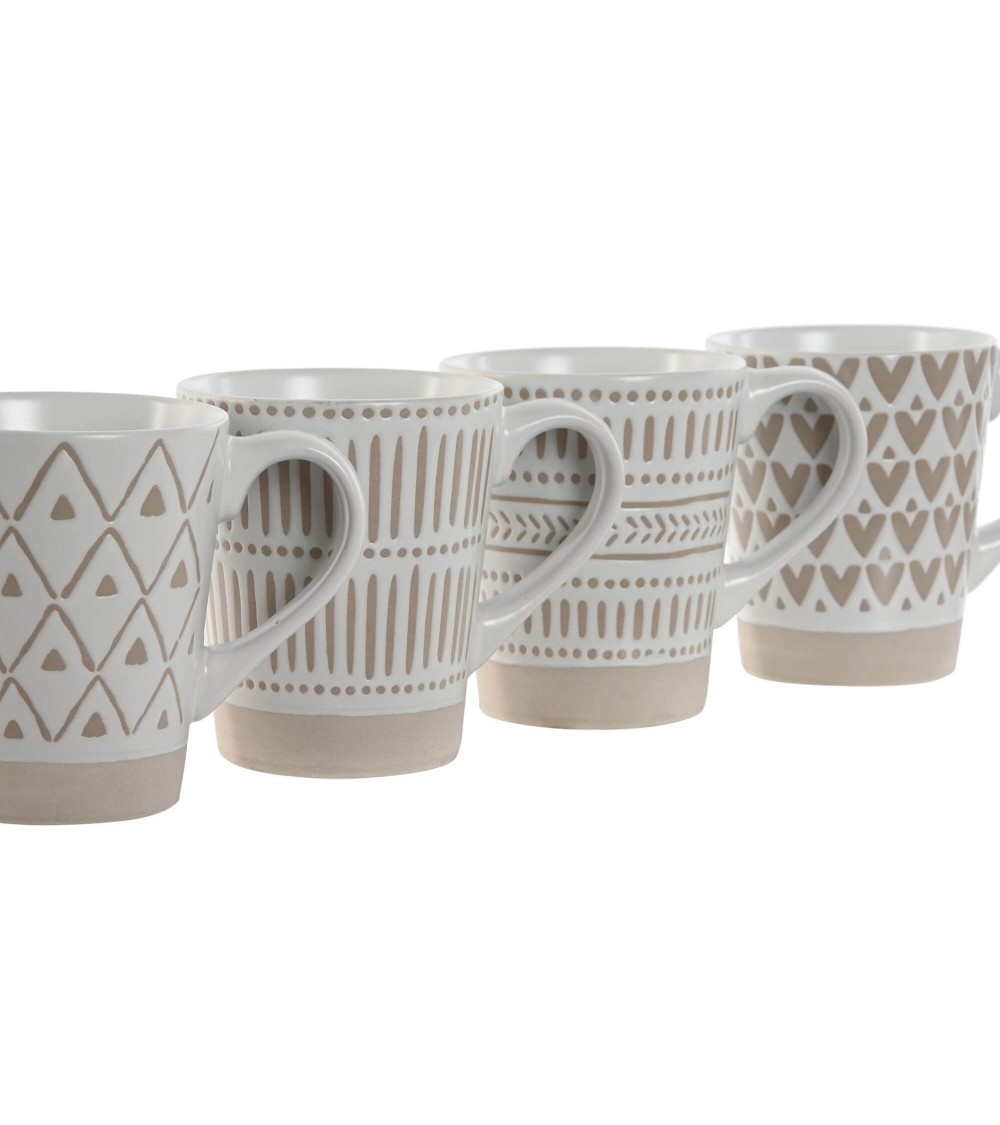 Dcasa Juego De 4 Tazas Mug De Gres Mate De Cerámica De 360 Ml