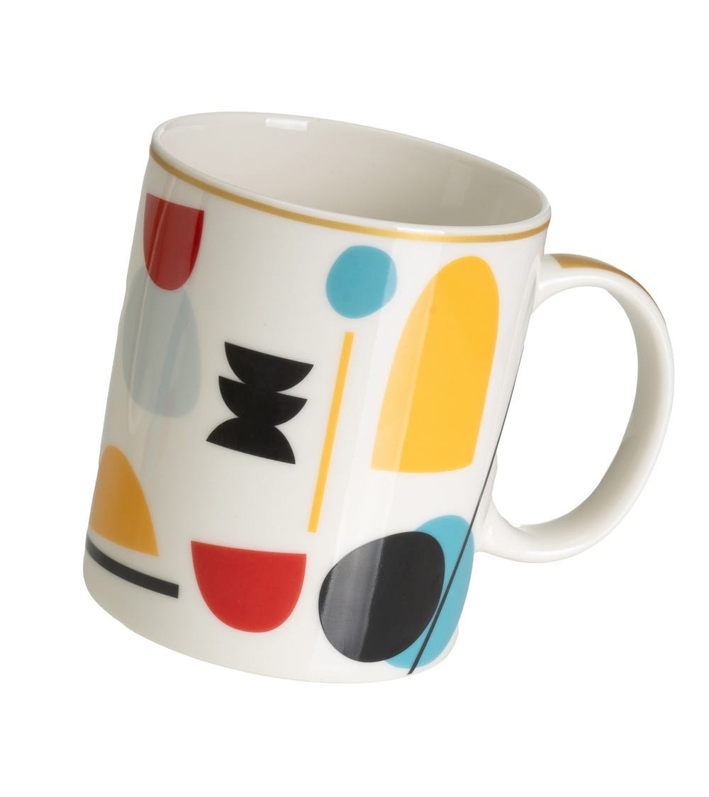 Dcasa Juego De 4 Tazas Mug Originales De Cerámica Rostros Multicolor De 340 Ml