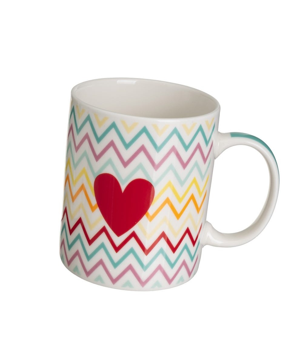 Dcasa Juego De 4 Tazas Mug Romanticas De Cerámica Corazon De 340 Ml