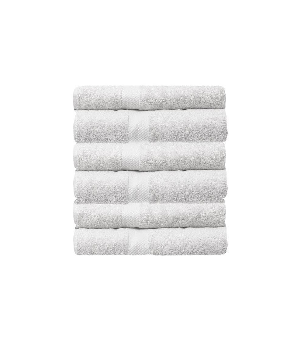 Dcasa Juego de 6 toallas de tocador blancas de algodón natural de 30x50 cm