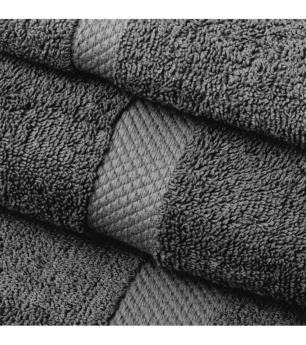 Dcasa Juego De 6 Toallas De Tocador Gris Oscuro De Algodón Natural De 30x50 Cm