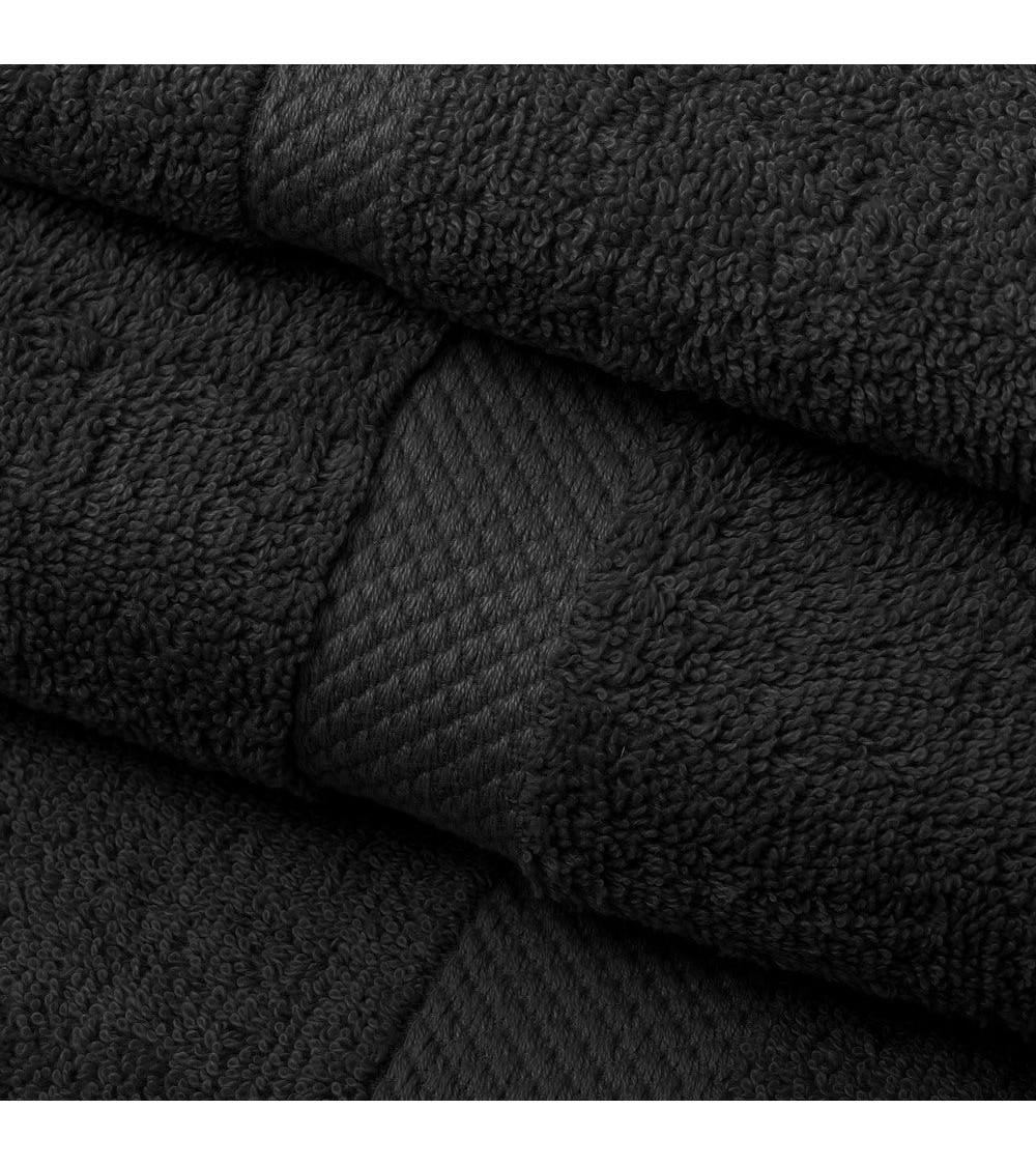 Dcasa Juego De 6 Toallas De Tocador Negras De Algodón Natural De 30x50 Cm