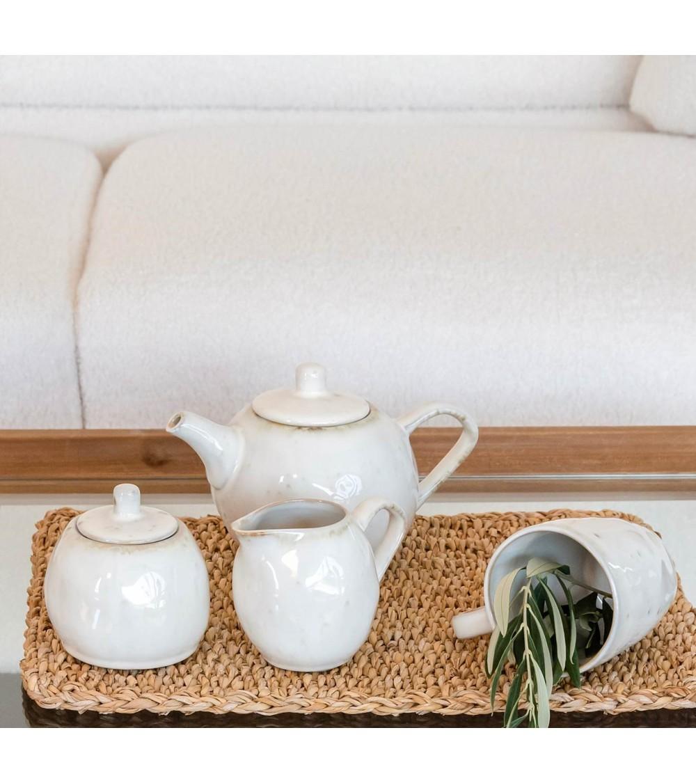 Dcasa Juego De Azucarero Y Lechera De Gres Blanco De 350 Ml