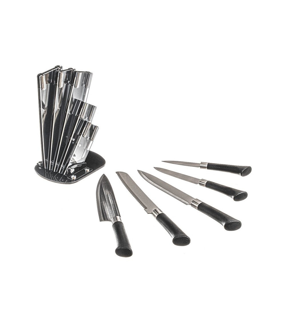 Dcasa Juego De Cuchillos Con Base De Soporte De 12x15x36 Cm