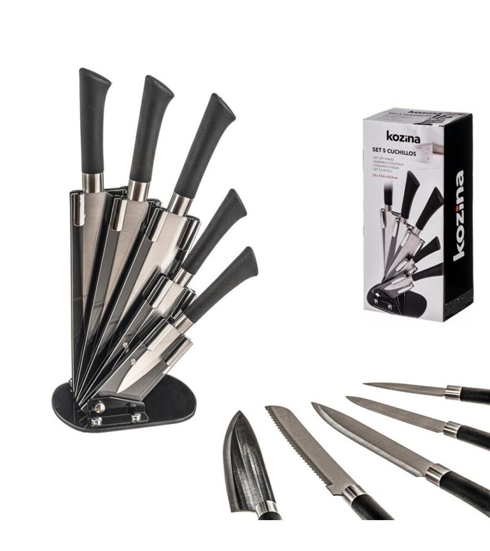 Dcasa Juego De Cuchillos Con Base De Soporte De 12x15x36 Cm