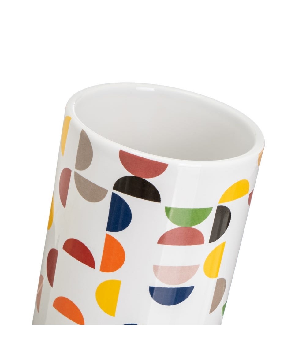 Dcasa Juego De Dispensador Y Portacepillos De Ceramica Random Multicolor