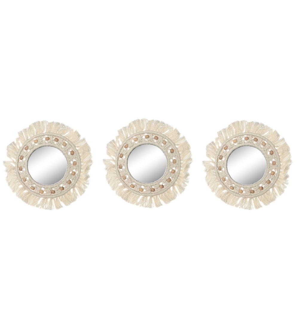 Dcasa Juegos de 3 espejos de pared macreme de 20 cm x 3