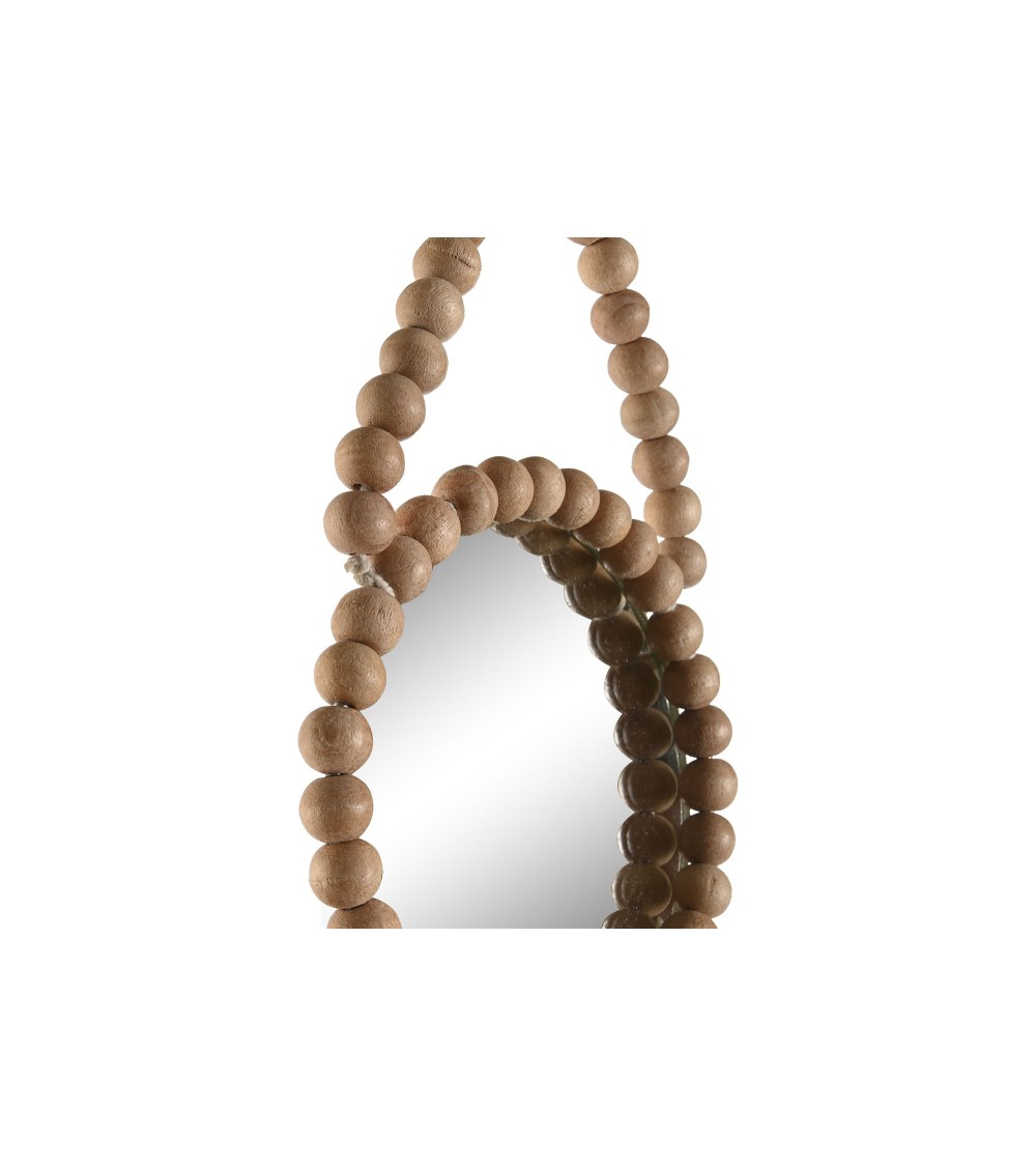 Dcasa Juegos De 3 Espejos De Pared Madera Natural Bolitas De 15x1x24 Cm