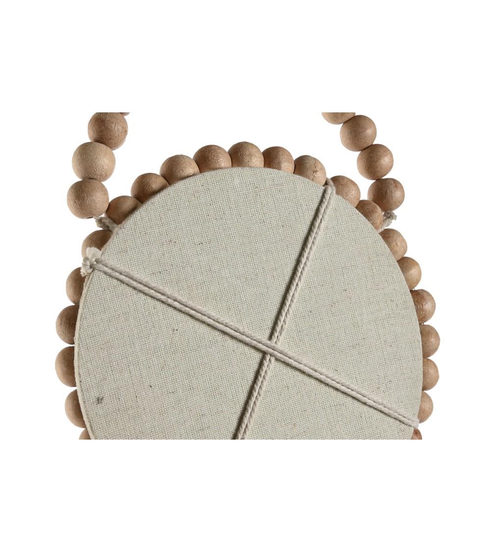 Dcasa Juegos De 3 Espejos De Pared Madera Natural Bolitas De 15x1x24 Cm