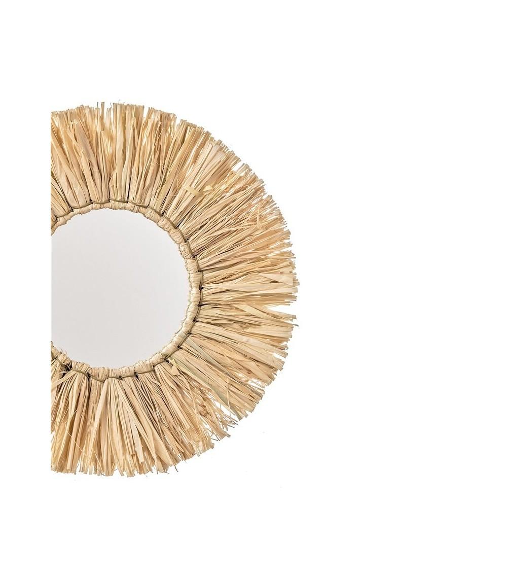 Dcasa Juegos De 3 Espejos De Pared Ratan Natural Combinado 25 Cm X3