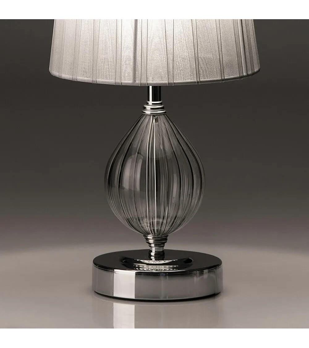 Dcasa Lámpara De Mesa De Metal Plateada De 17x32 Cm