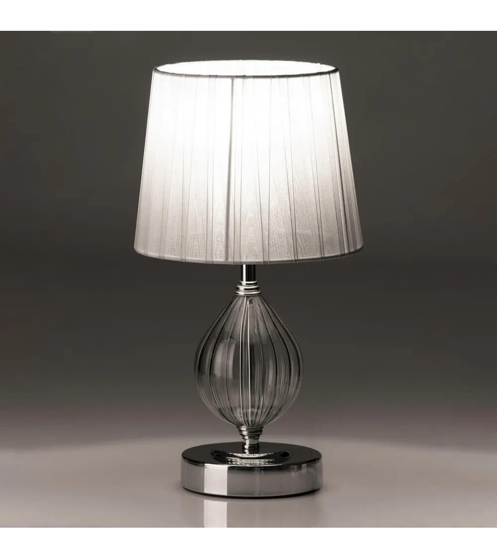 Dcasa Lámpara De Mesa De Metal Plateada De 17x32 Cm