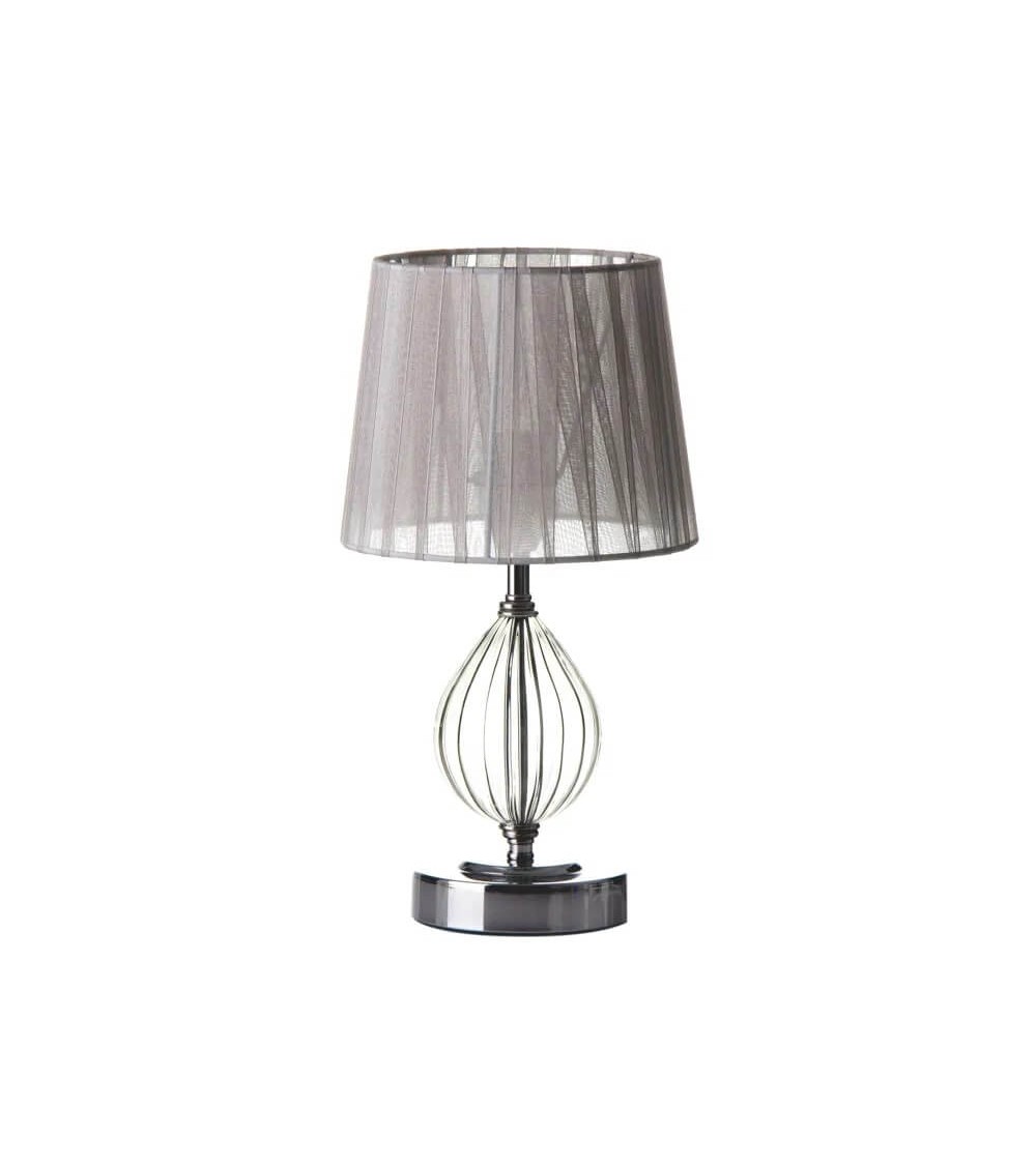 Dcasa Lámpara de mesa de metal plateada de 17x32 cm